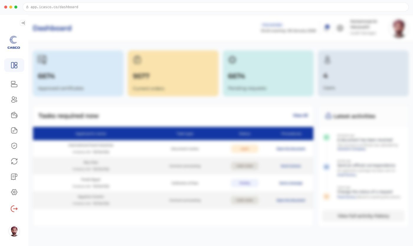 iCASCO dashboard